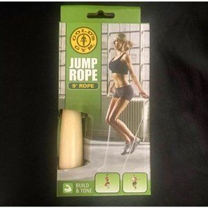 NEW Golds Gym 9' Nylon Jump Rope Wood Handles Fitness Exercise Cardio Skip